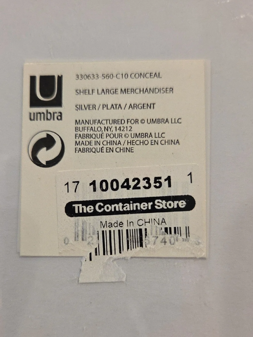 Umbra Conceal Grande Invisible Book Shelf - Silver Finish